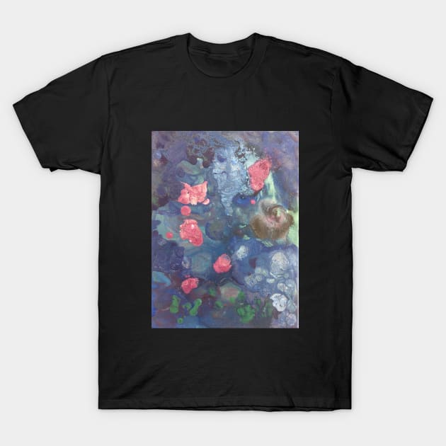 Abstract watercolor of sea, sky and flower landscape T-Shirt by VigliottaDesigns